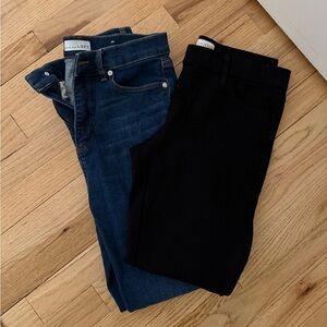 LOFT Women's Denim and J. Crew Factory Black Ponte Legging Combo (Size 2)